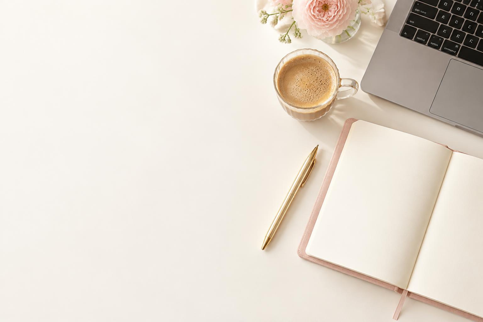 Notebook with checklist and coffee